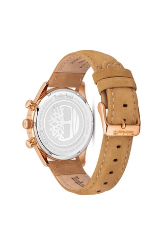 Montre à quartz en cuir Ballardvale - Camel et doré rose