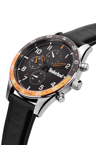 Montre à quartz en cuir Chicopee - Noir et orange