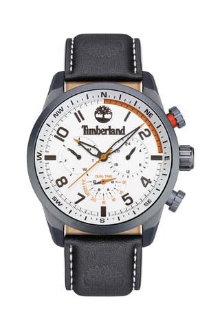 Montre à quartz en cuir Forestdale - Bleu marine et blanc