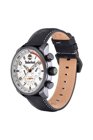 Montre à quartz en cuir Forestdale - Bleu marine et blanc