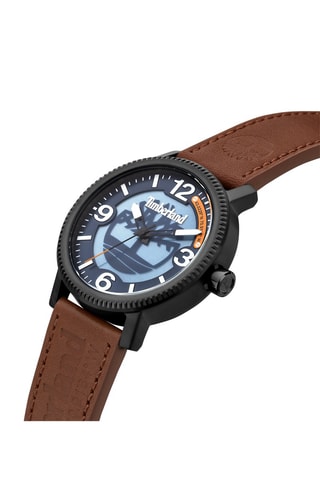 Montre à quartz en cuir Scusset - Marron et bleu