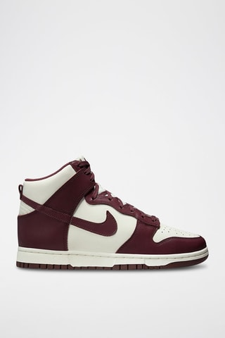 Nike Dunk Hi en cuir de veau - Bordeaux
