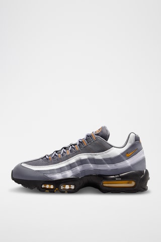 Nike Air Max 95 en cuir - Gris foncé et jaune