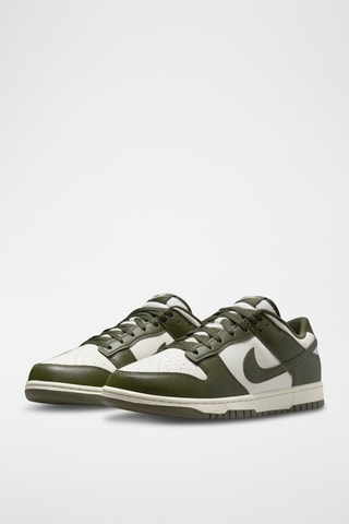Nike Dunk Low Retro en cuir - Blanc et kaki