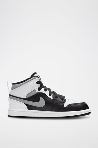 Jordan 1 Mid en cuir - Noir et blanc