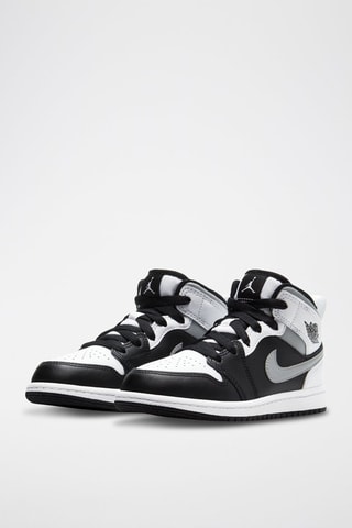 Jordan 1 Mid en cuir - Noir et blanc