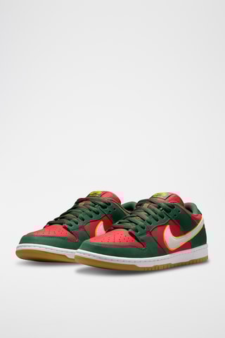 SB Dunk Low Pro Premium en cuir - Vert foncé et rouge - Nike