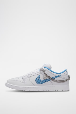 SB Dunk Low Pro en cuir - Blanc et ciel - Nike