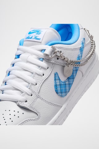 SB Dunk Low Pro en cuir - Blanc et ciel - Nike