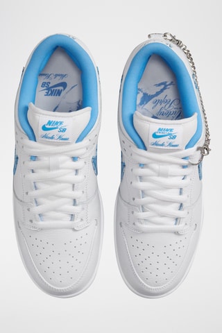 SB Dunk Low Pro en cuir - Blanc et ciel - Nike