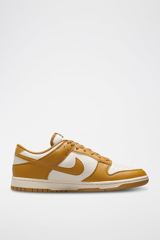 Nike Dunk Low Retro en cuir - Blanc et moutarde