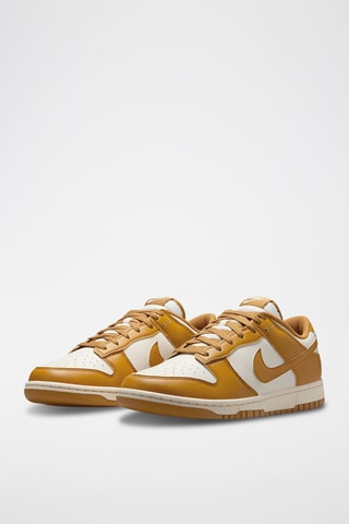 Nike Dunk Low Retro en cuir - Blanc et moutarde