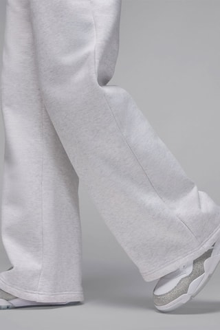 Pantalon ample polaire taille haute - Gris clair chiné