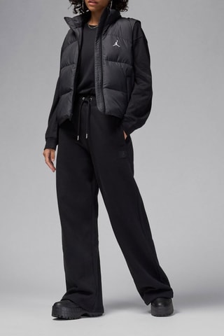 Pantalon ample polaire taille haute - Noir