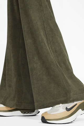 Pantalon wide legs taille haute en velours Terry - Kaki