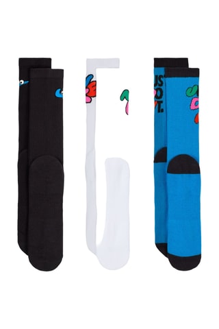 3 paires de chaussettes - Blanc et bleu cobalt - Nike