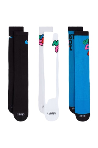 3 paires de chaussettes - Blanc et bleu cobalt - Nike