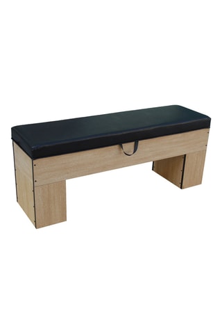 Banc-coffre Deluxe avec coussin - Bois chêne - 113 x 32 x 45,5 cm