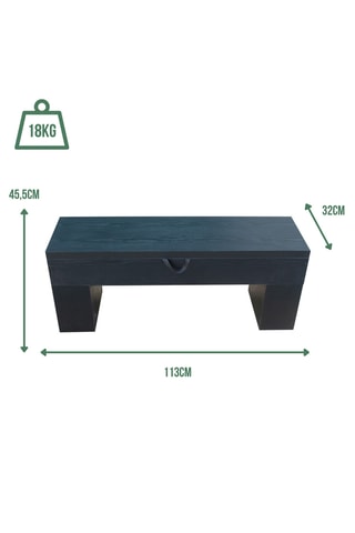 Banc-coffre Classic - Bois Noir - 113 x 32 x 45,5 cm