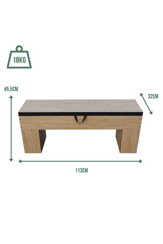 Banc-coffre Classic - Bois chêne - 113 x 32 x 45,5 cm