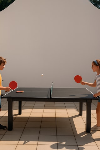 Plateau de table de ping - pong avec accessoires - Noir
