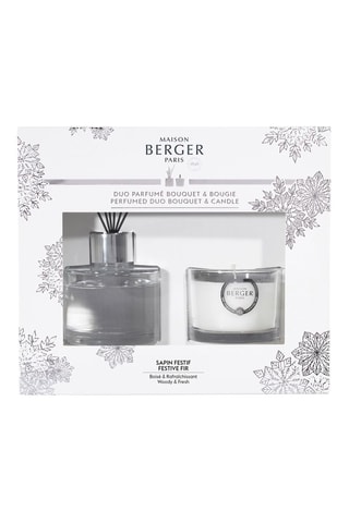 Coffret bouquet parfumé et bougie Winter - Senteur Sapin festif