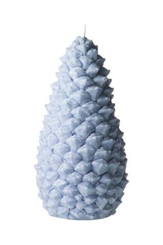 Bougie Pomme de pin - Bleu - 19 cm