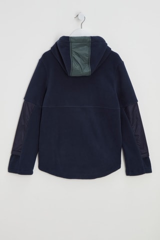 Jasje van 2 Materialen met Capuchon - Marineblauw