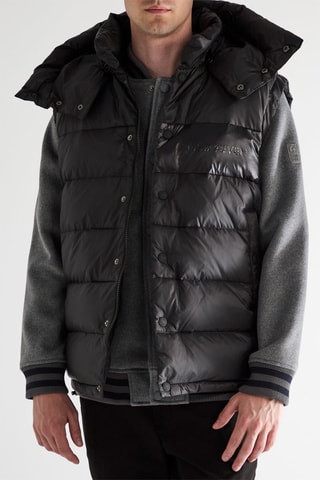 Mouwloze Gewatteerde Jas met Capuchon - Zwart