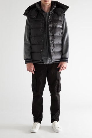 Mouwloze Gewatteerde Jas met Capuchon - Zwart