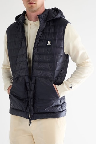 Colete acolchoado com capuz - Azul-marinho