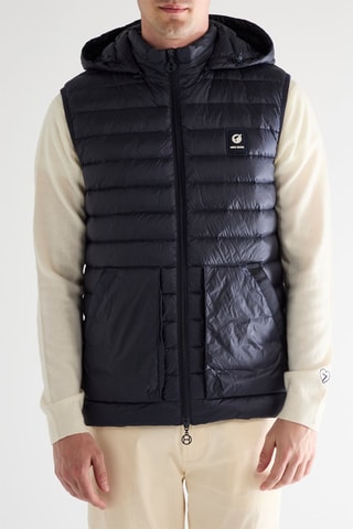 Colete acolchoado com capuz - Azul-marinho