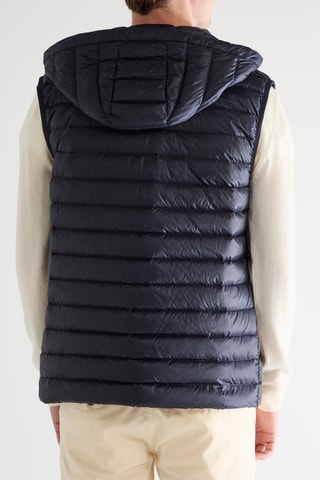 Colete acolchoado com capuz - Azul-marinho