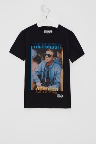 T-shirt Steve McQueen - Zwart