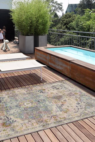 Tapis Luna - Beige et bleu