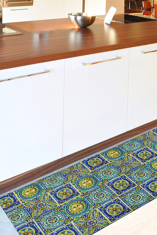 Tapis Ricci Sorrento - Bleu et jaune