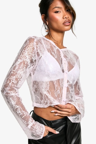 Chemisier en dentelle - Rose