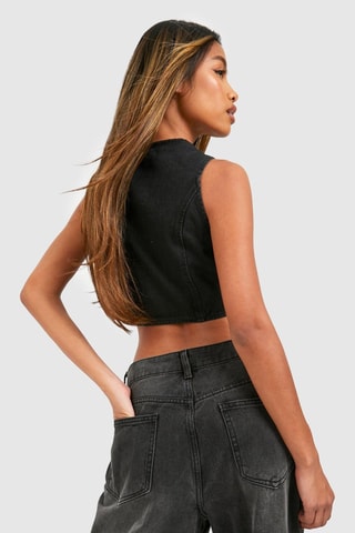 Gilet sans manches en jean - Noir