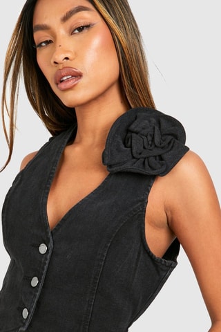 Gilet sans manches en jean - Noir