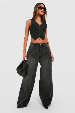 Gilet sans manches en jean - Noir