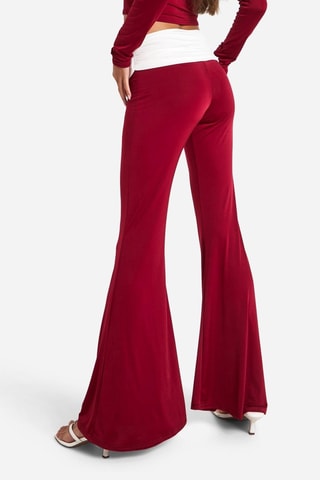 Pantalon flare taille haute - Cherry