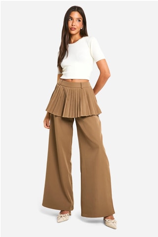 Pantalon wide legs - Marron