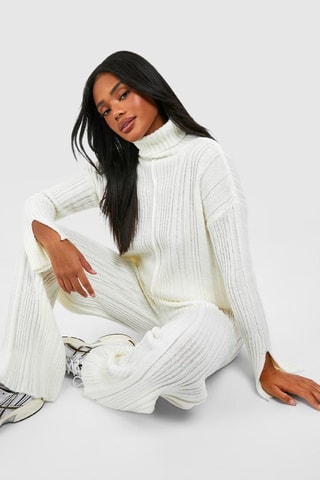 Pantalon wide legs - Ecru