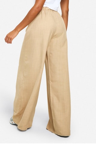 Pantalon wide legs taille haute - Beige
