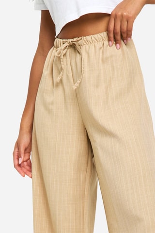 Pantalon wide legs taille haute - Beige