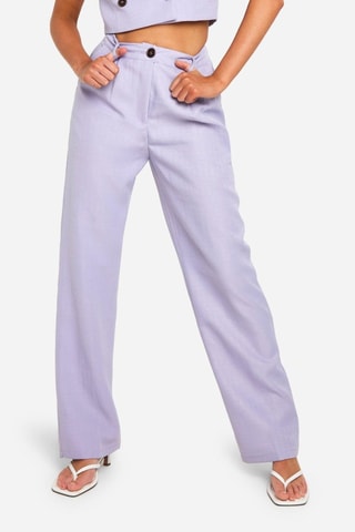 Pantalon droit taille haute - Lilas