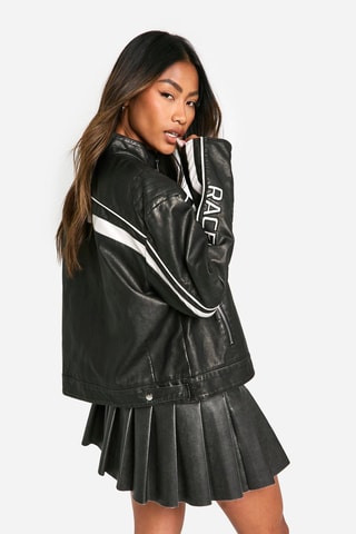 Veste en cuir - Gris