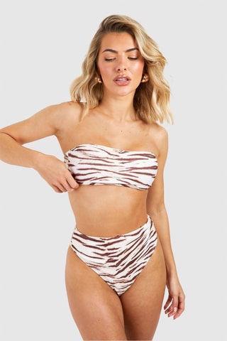 Bas de maillot taille haute - Crème