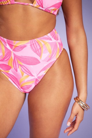 Bas de maillot taille haute - Rose