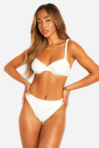 Bas de maillot taille haute - Blanc